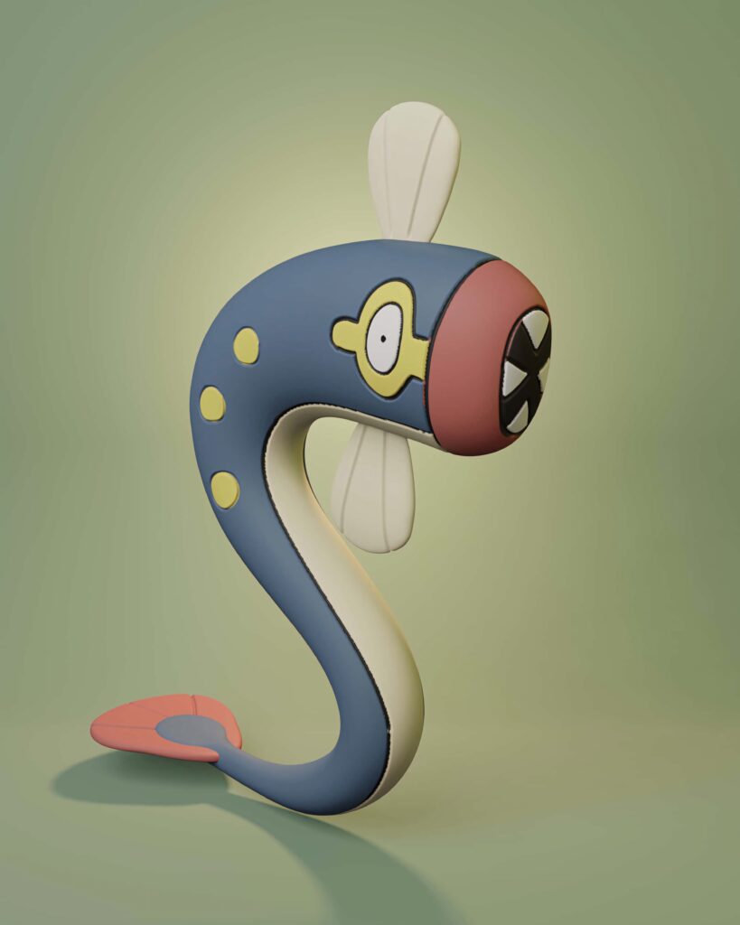Eelektrik 3D Pokémon wallpaper with soft clay style and green gradient background