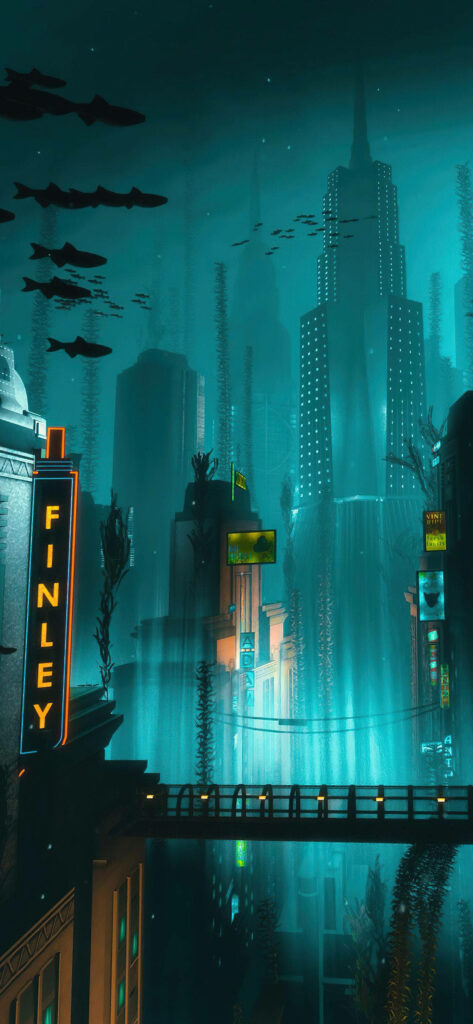 Eerie Underwater City of Rapture Wallpaper - Bioshock Scene