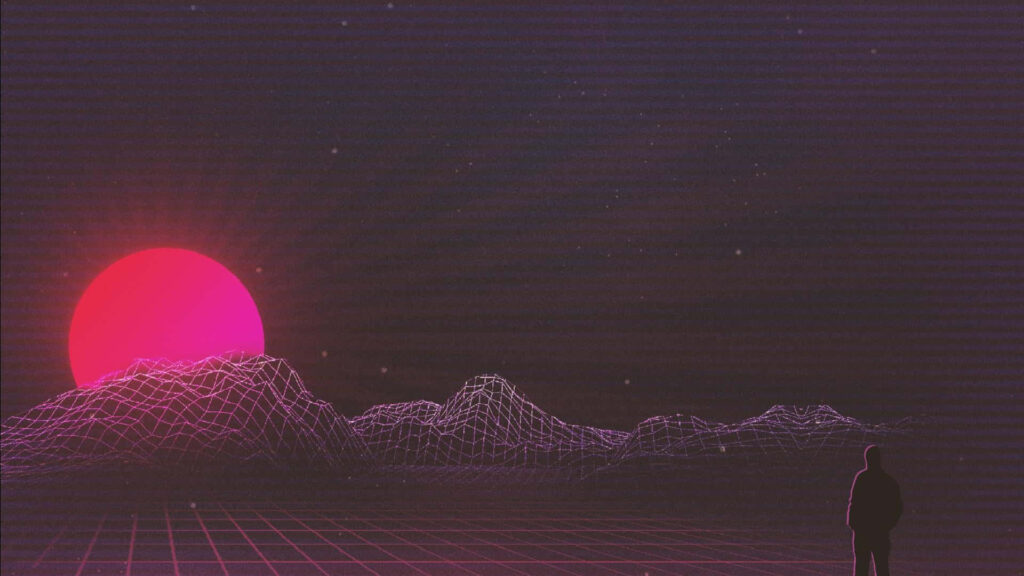 Digital Delight: Vibrant Retro Pink Canvas, Capturing the 80s Tech Revolution Wallpaper