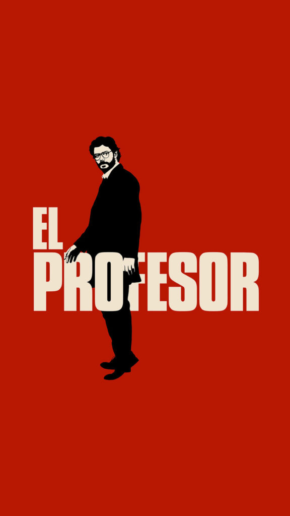 El Profesor Emerges: Red-Carpeted Mastermind Gracing a Striking 1080x1920 Poster Wallpaper