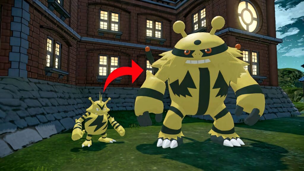 Electabuzz charging with intense energy preparing for battle dynamic Pokémon wallpaper background