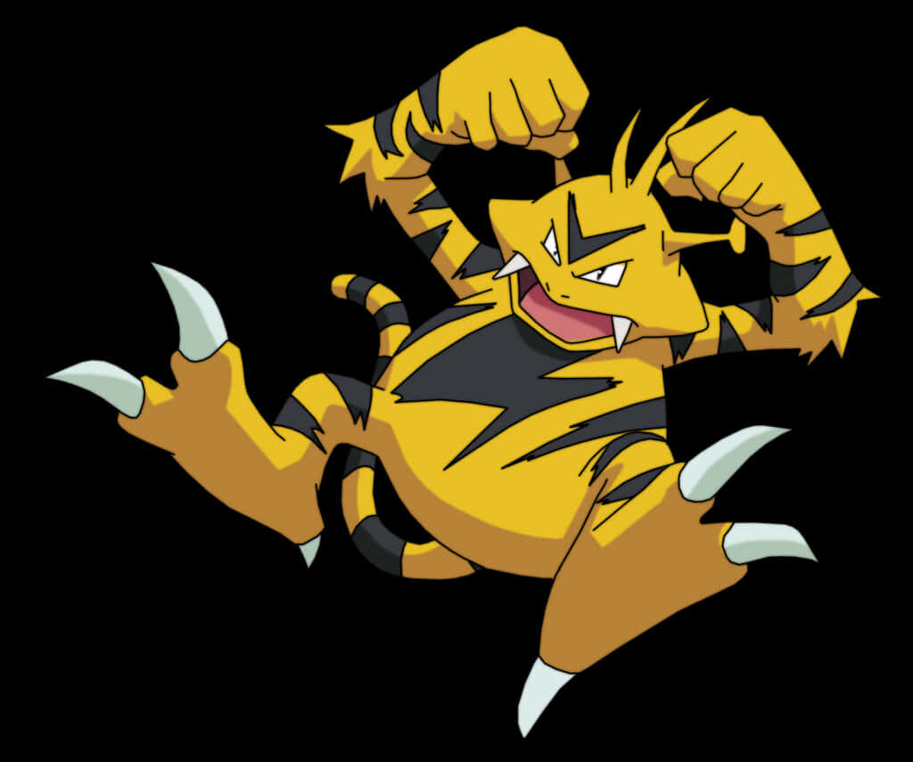 Electabuzz Wallpaper: Vibrant Yellow Pokémon on Dark Background