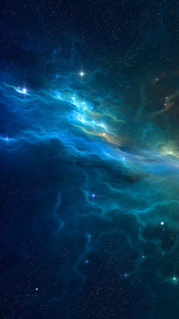 Electrifying Views: Mesmerizing Blue Lightning Storm Captured in Space Wallpaper