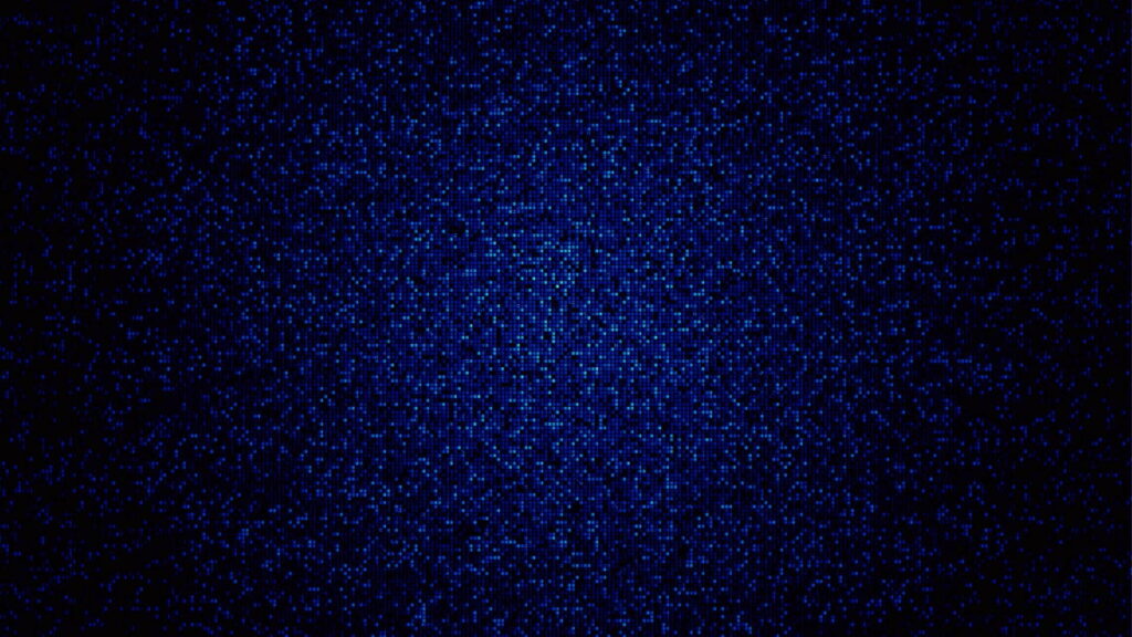 Minimalist electric blue pixel pattern on dark background digital art wallpaper background