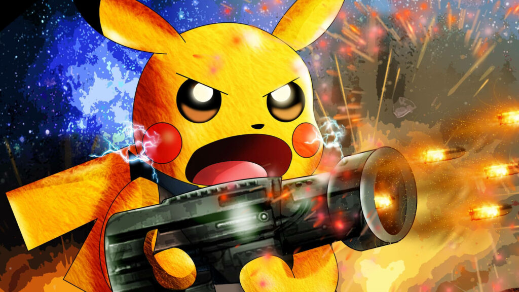 Fiery Pikachu Unleashes Wrath in a Captivating Cool Pokémon Display Wallpaper