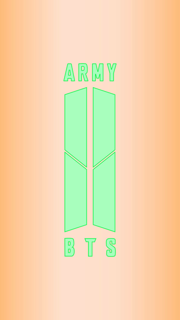 BTS Army: Vibrant Neon Green Logo Pops against Earthy Brown Backdrop Wallpaper