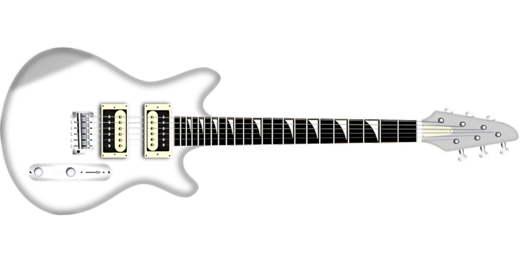 Exploded View Electric Guitar Wallpaper: Intricate Components Design