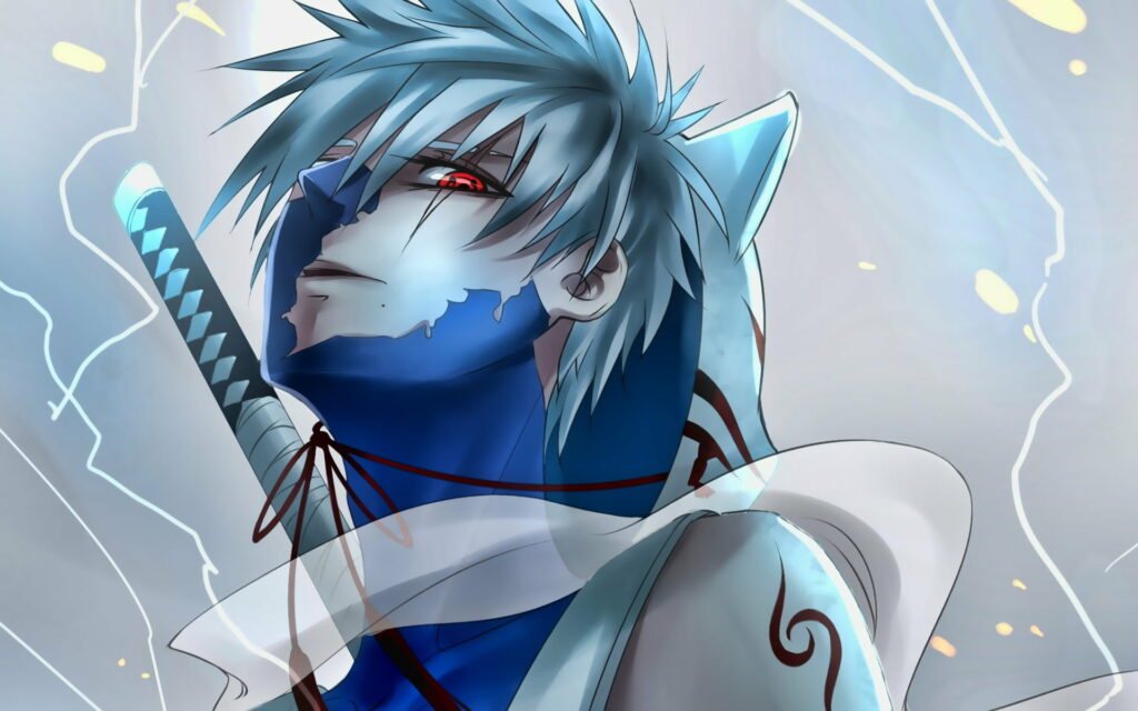 Kakashi Hatake - The Samurai Warrior of the Sharingan: A Majestic HD Artwork of Naruto's Powerful Lightning Master Wallpaper
