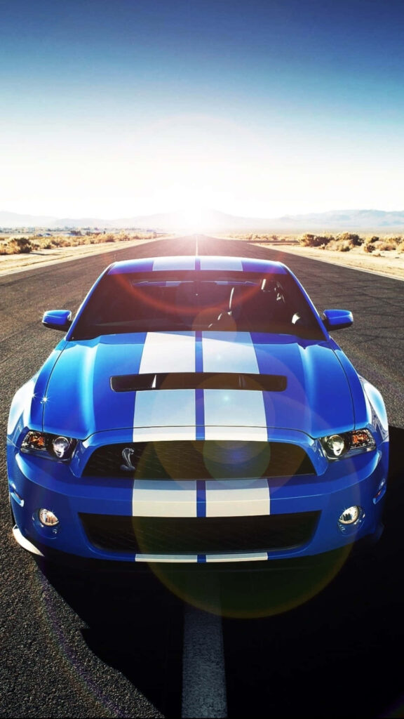 Electrifying Blue 2014 Ford Mustang Shelby Wallpaper Background