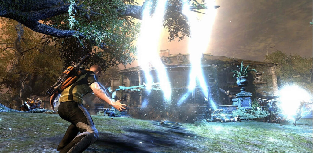 Electrifying Cole MacGrath Action Wallpaper - Infamous Series