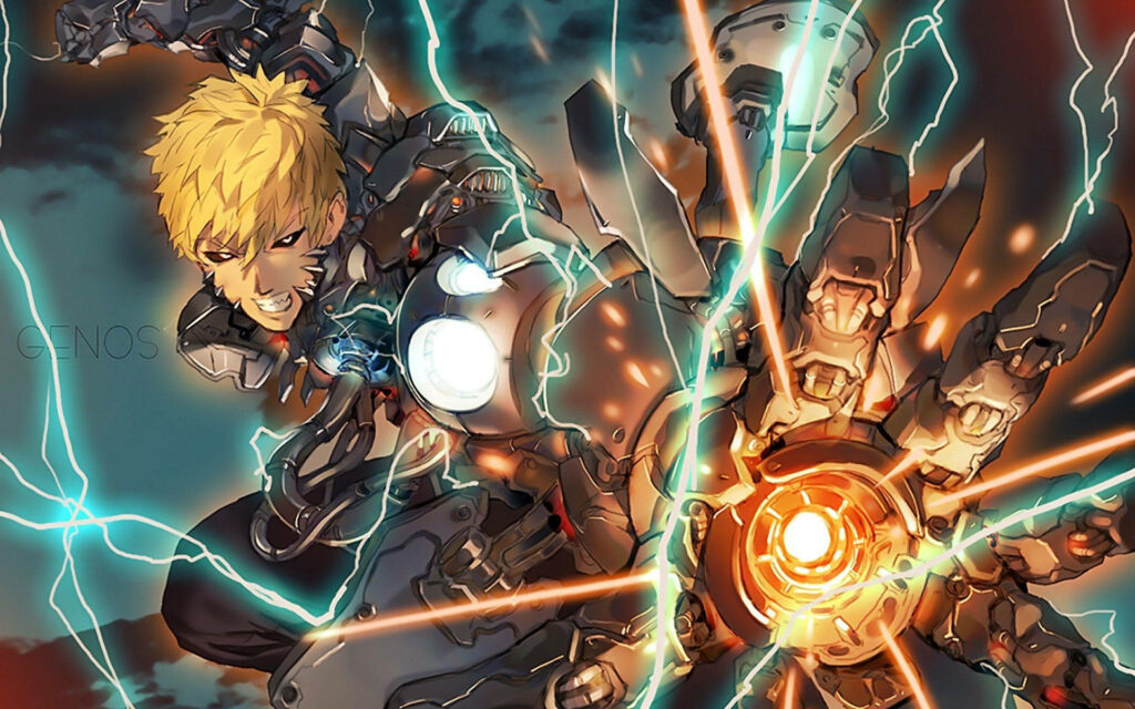 Genos: Electrifying Cyborg Power - One-Punch Man Wallpaper