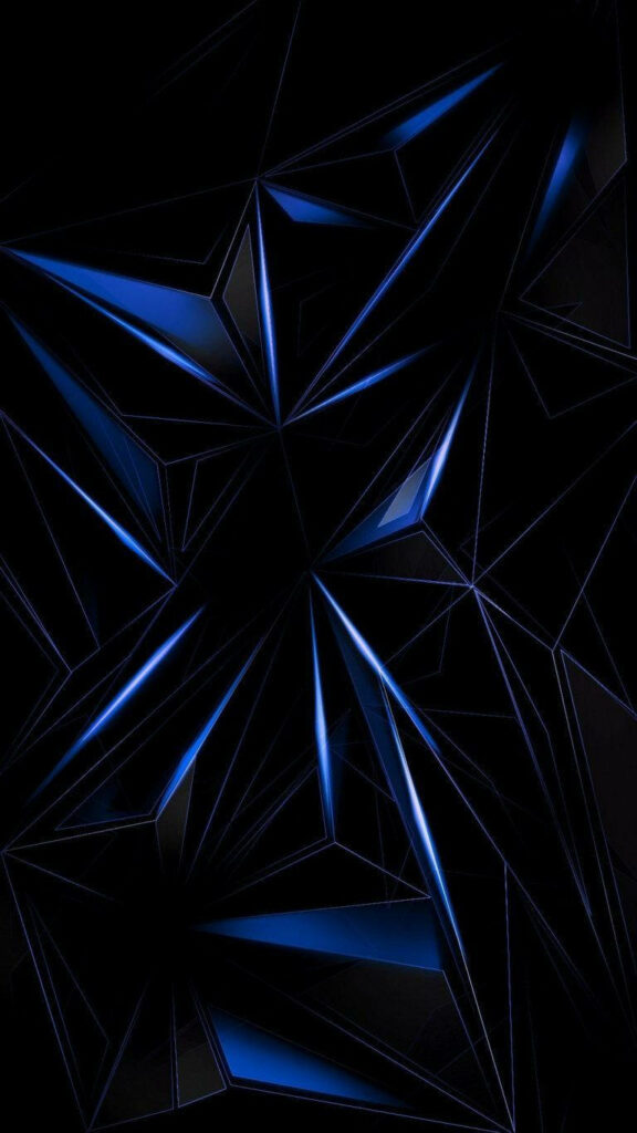 Electrifying Geometry: A Mesmerizing Blue Current Illuminates the Black Canvas Wallpaper
