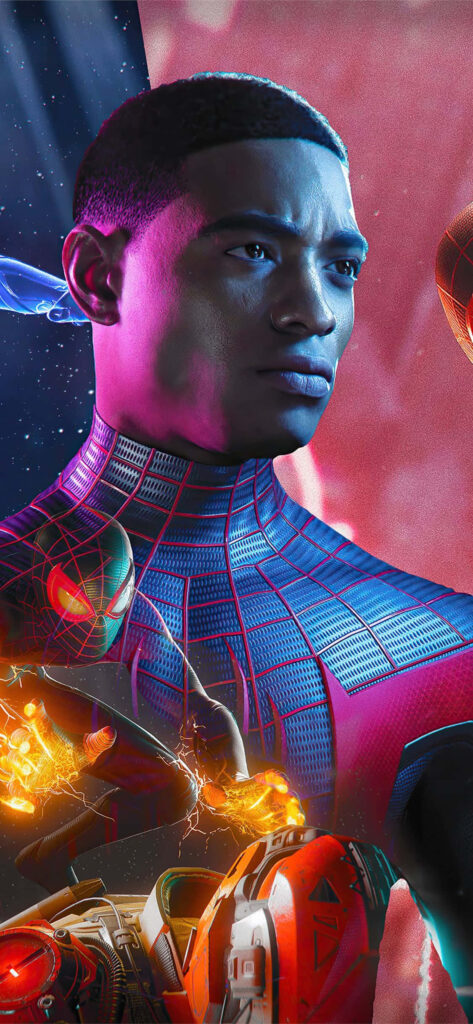 Miles Morales Spider-Man Wallpaper: Dynamic Neon Urban Backdrop