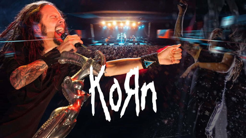 Electrifying Korn Live Wallpaper: Intense Concert Energy Background