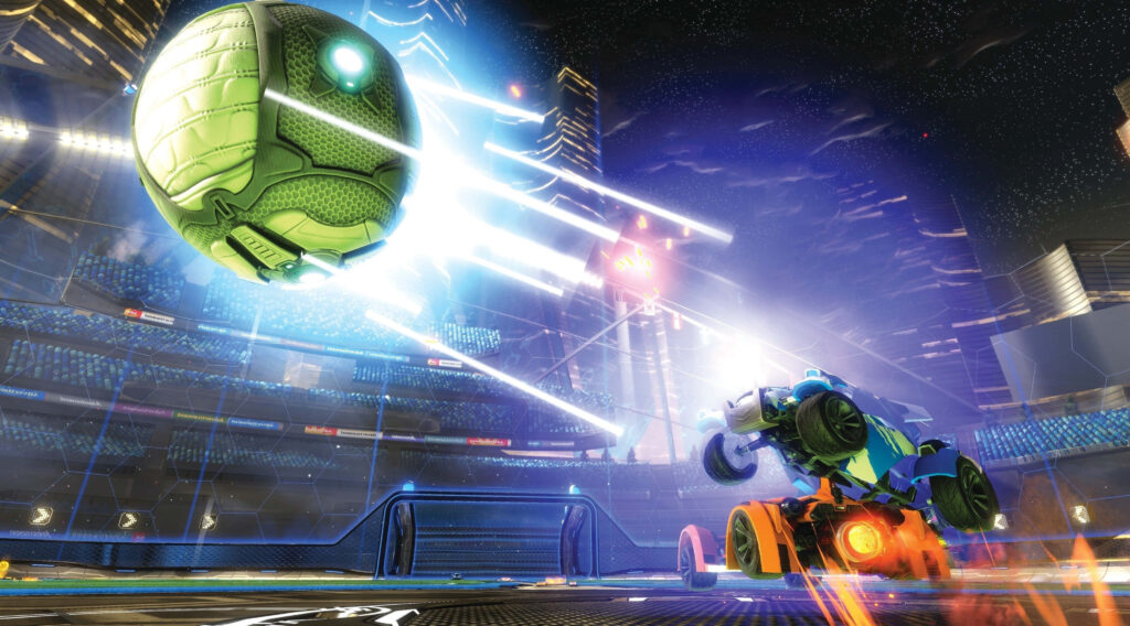 Rocket League Revs Up the Desktop: Dynamic 4K Wallpaper Showcasing Electrifying Splash Art