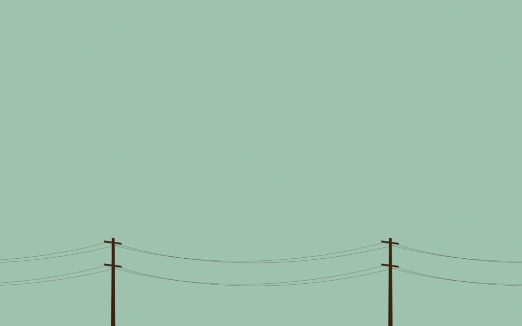 Minty Serenity: Embracing Minimalist Power Lines in an Aesthetic Desktop Ambience Wallpaper