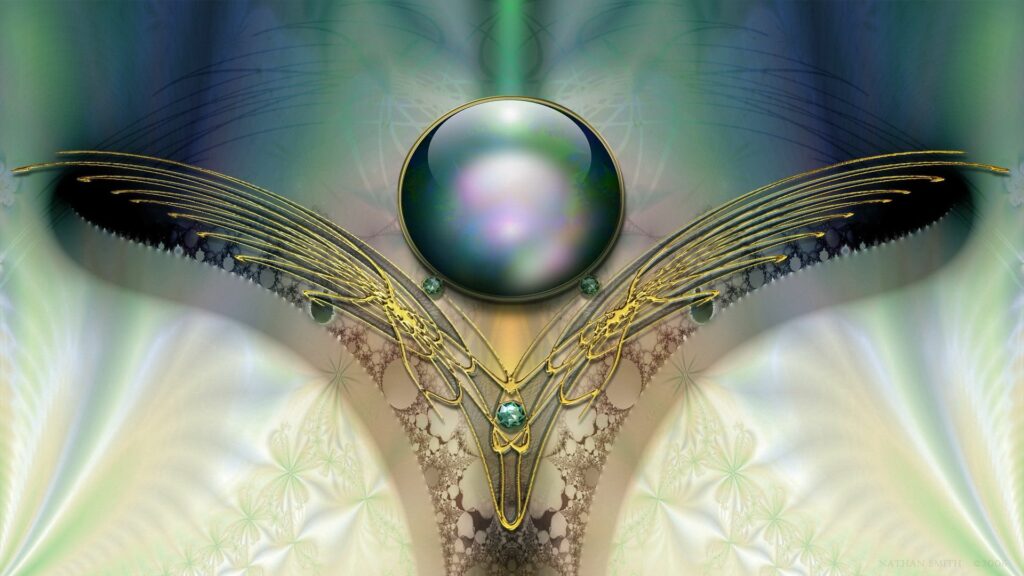 Elegant 1920x1080 Wallpaper: Intricate Brooch & Patterned Background