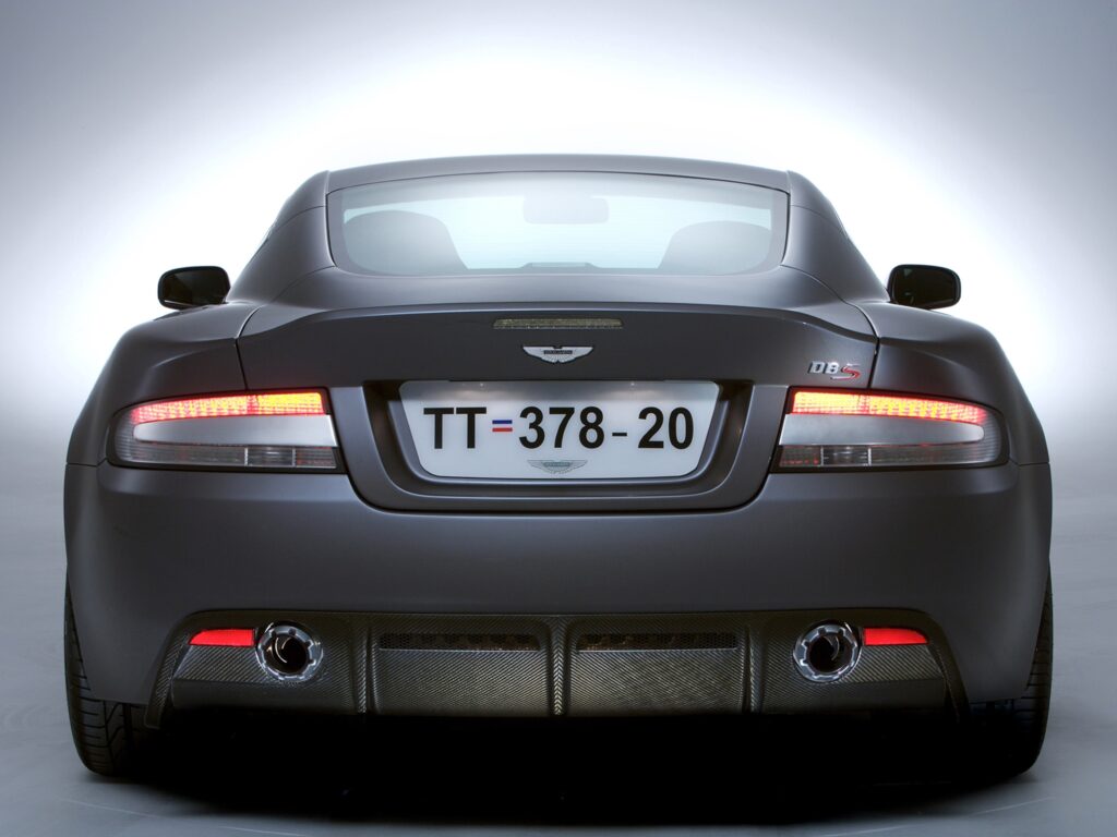 Elegant 2006 Aston Martin DBS Rear View Wallpaper - Stylish Gray Design