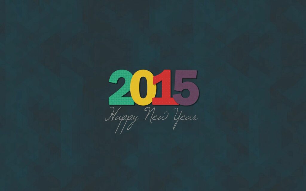 Colorful 2015 Minimalist New Year Wallpaper - Dark Geometric Design