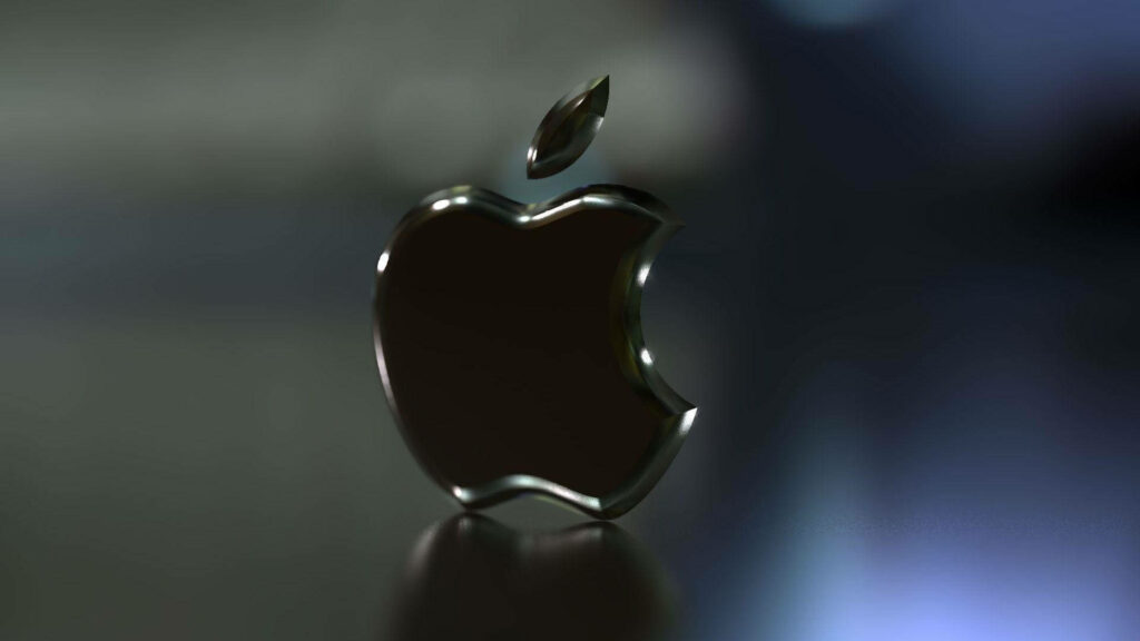 Sleek 3D Apple Logo Wallpaper - Elegant HD Design on Dark Background