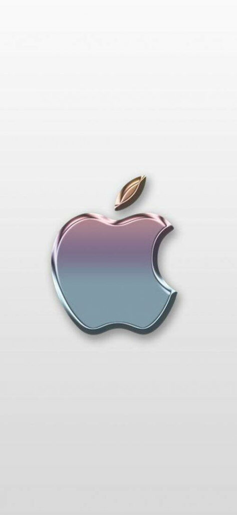 Elegant 3D Apple iPhone Logo Wallpaper with Metallic Finish