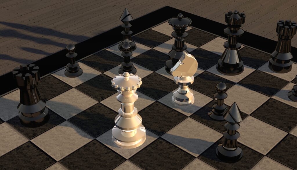 Elegant 3D Chessboard Wallpaper - High-Res Black & White Design