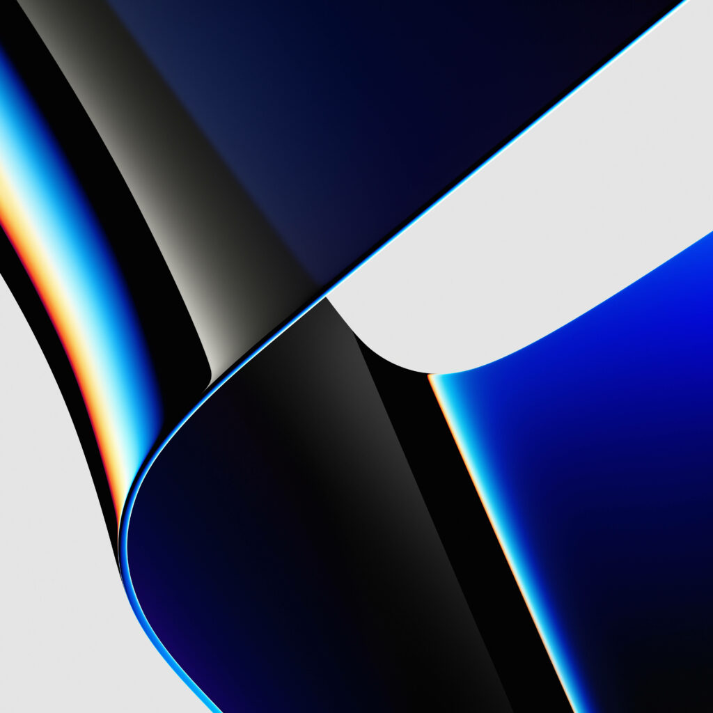 Sleek 3D-Rendered Wallpaper with Curved Glass Surfaces & Gradients