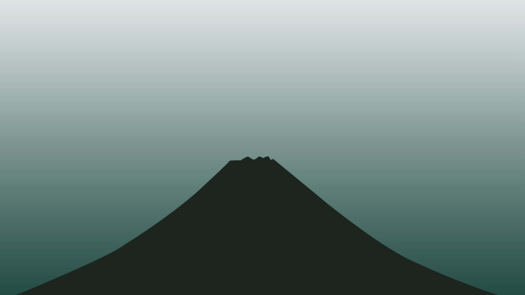 Serene 4K Minimalist Volcano Wallpaper with Elegant Gradient Background