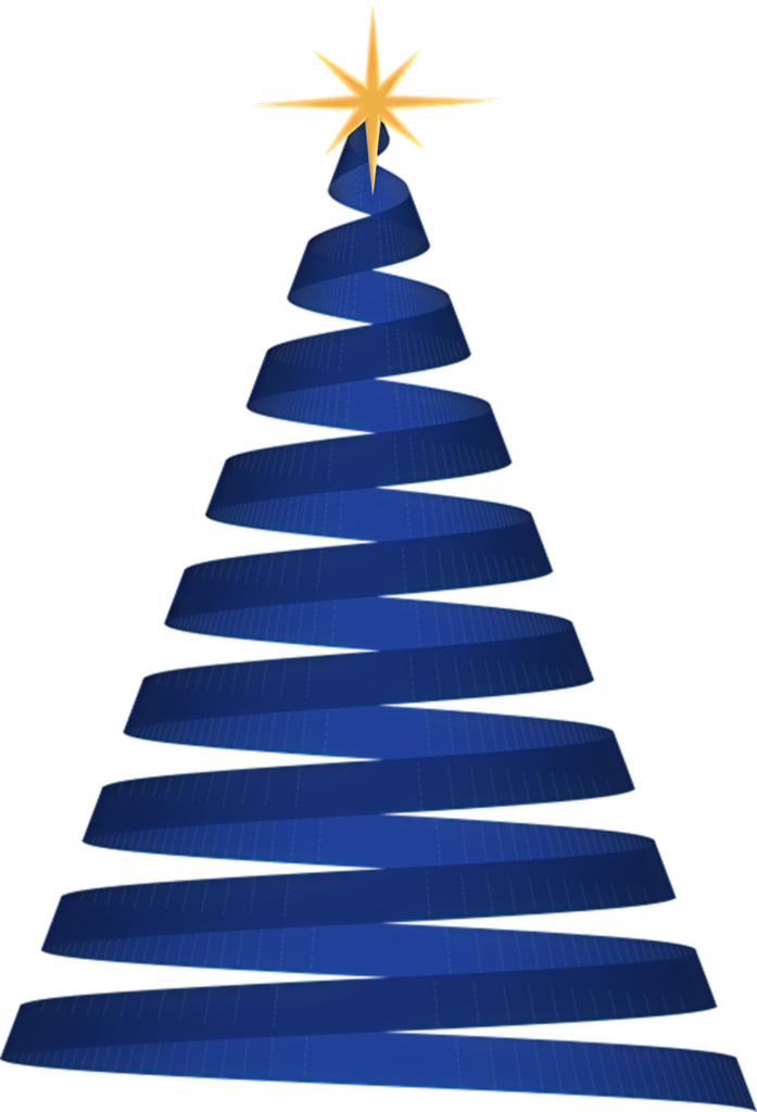 Modern Abstract Blue Christmas Tree Wallpaper with Golden Star