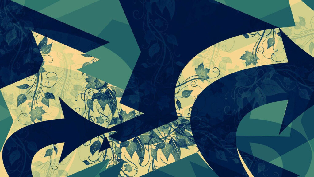Elegant Abstract Floral Wallpaper with Intertwining Green Shapes