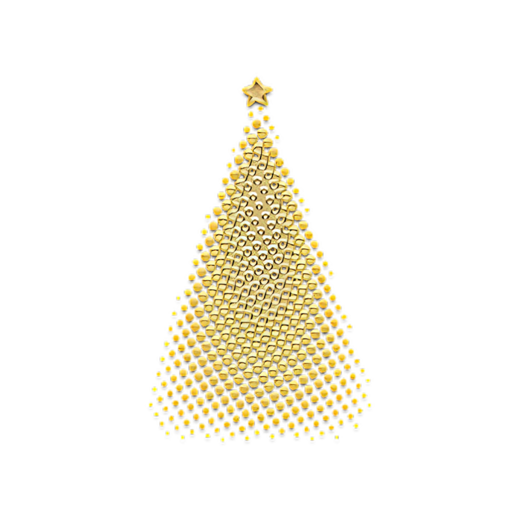 Elegant Abstract Golden Christmas Tree Wallpaper on Black Background
