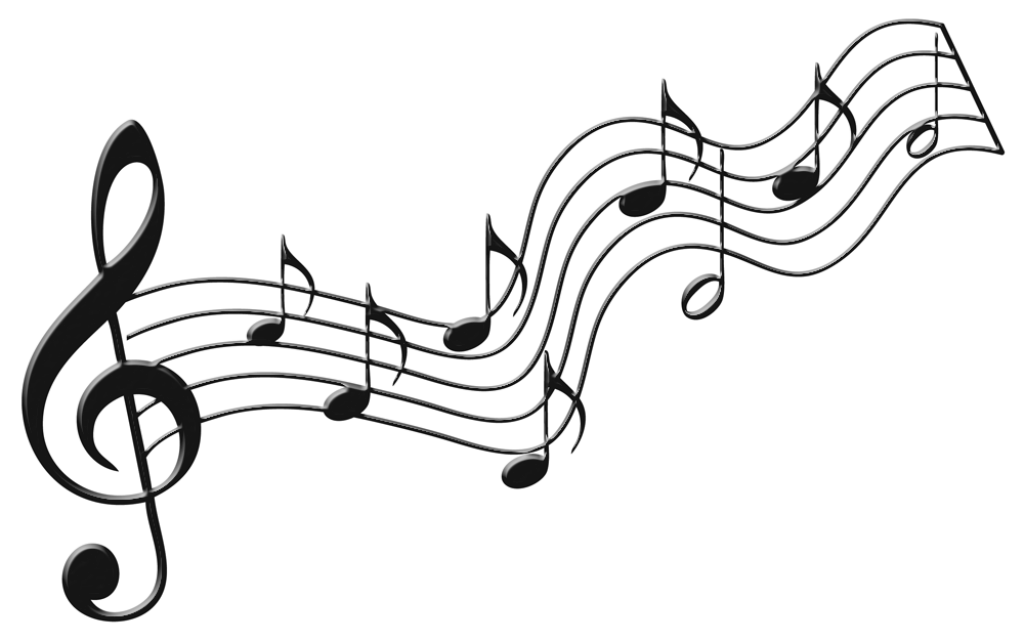 Elegant Black Musical Notes Wallpaper on Transparent Background