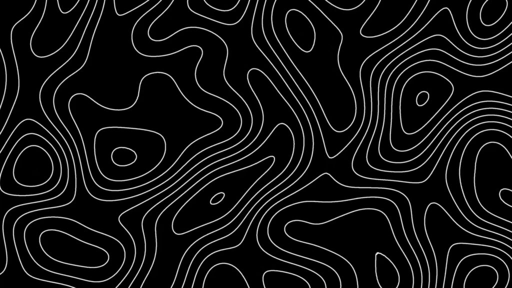 Elegant Abstract Topographic Lines Wallpaper on Black Background