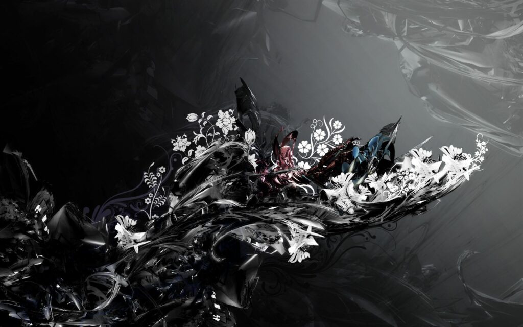 Elegant Abstract Wallpaper: Intertwined Shapes & Floral Patterns