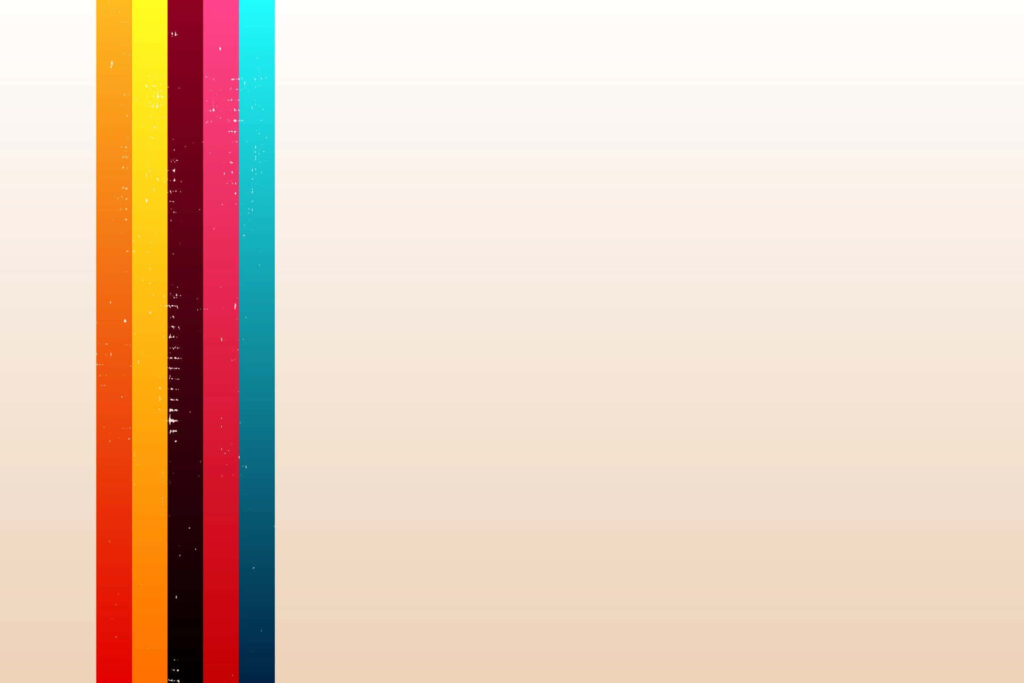 Elegant Abstract Wallpaper: Soft Beige with Bold Colorful Stripes