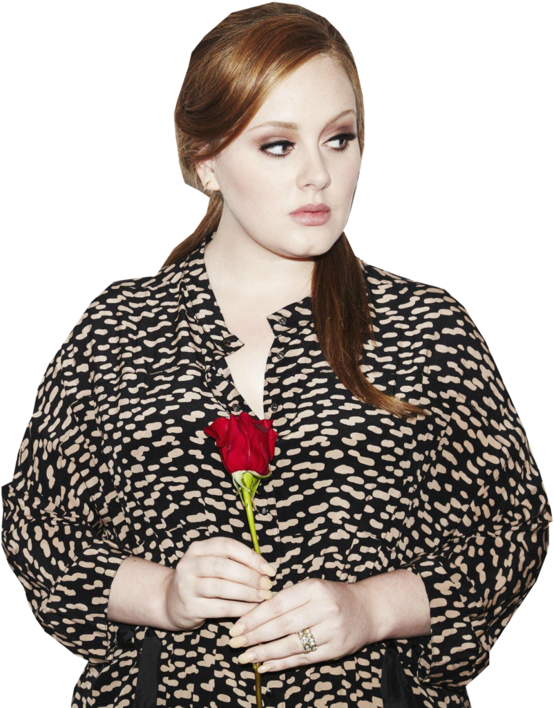 Elegant Adele Wallpaper: Timeless Style with a Red Rose