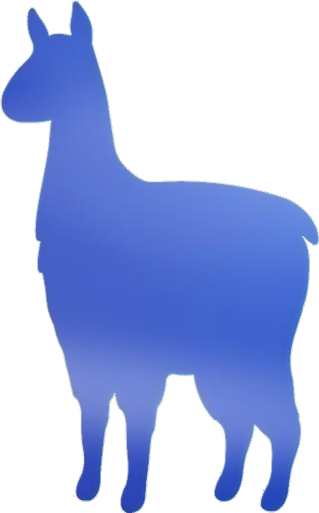 Elegant Alpaca Silhouette Wallpaper in Calming Blue Gradient