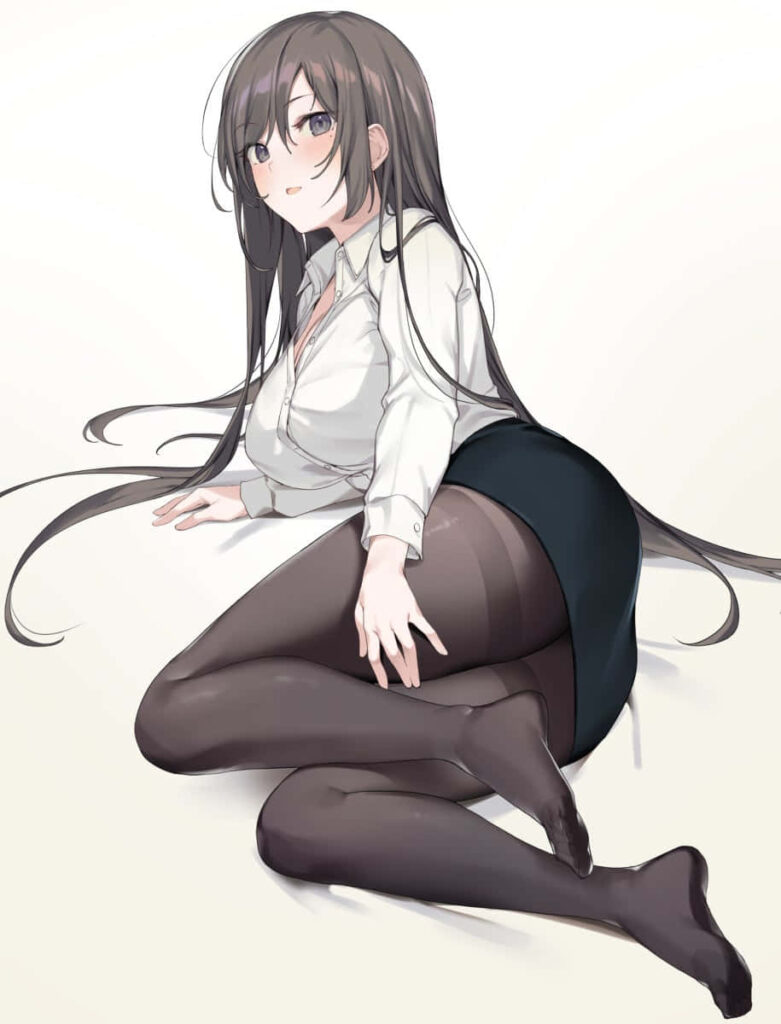 Elegant Anime Character Wallpaper: Flowing Hair & Minimalist Design