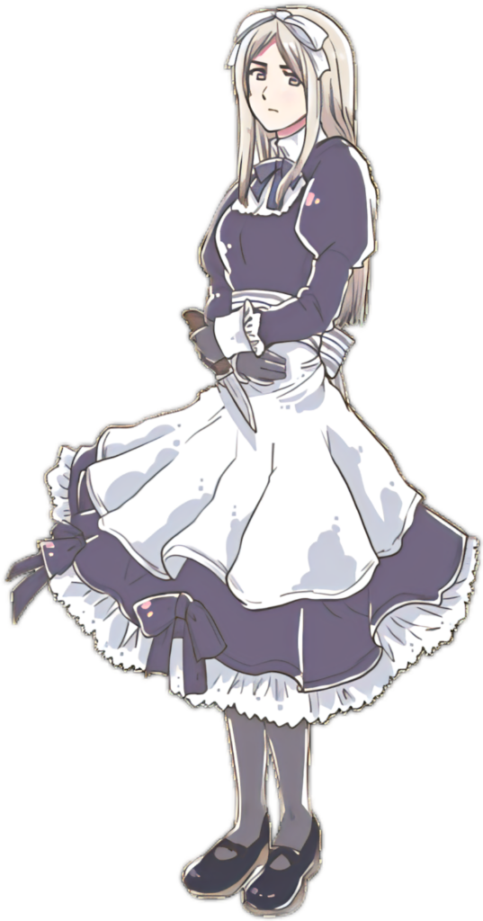 Elegant Anime Maid Illustration - Classic Outfit & Wallpaper Background