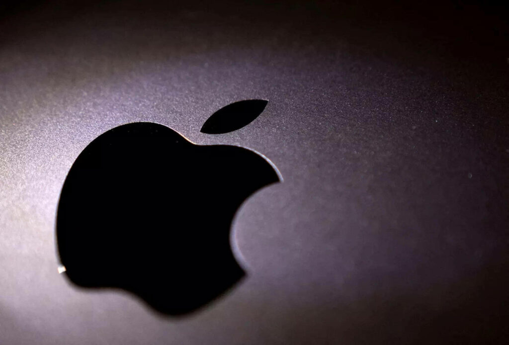 Sleek Apple Logo Wallpaper on Dark Minimalist Background