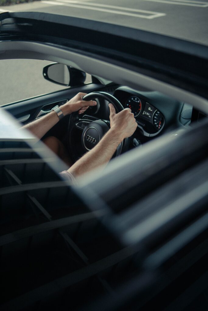 Sleek Audi Interior Wallpaper: Control & Sophistication in Focus