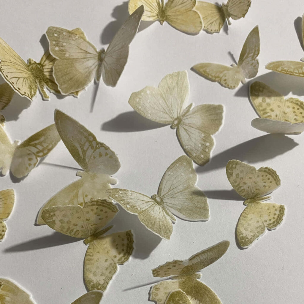 Elegant Beige Butterflies Wallpaper - Minimalist Aesthetic Background