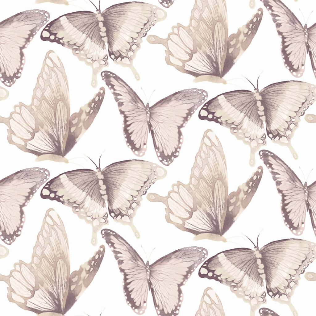 Beige Butterfly Pattern Wallpaper - Elegant Design for Any Space