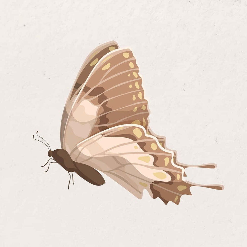 Elegant Beige Butterfly Wallpaper: Minimalist Intricate Design