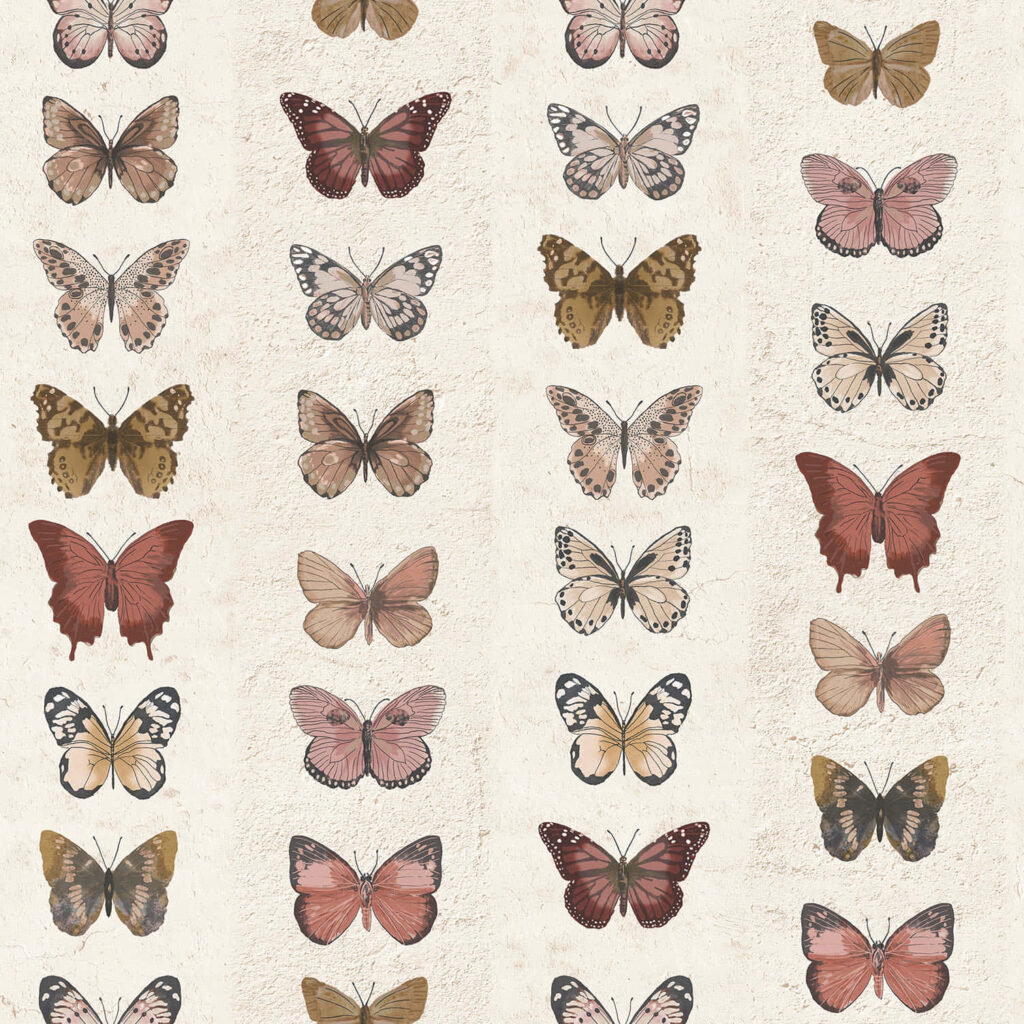 Elegant Beige Butterfly Wallpaper: Soft Earthy Tones for Calming Decor
