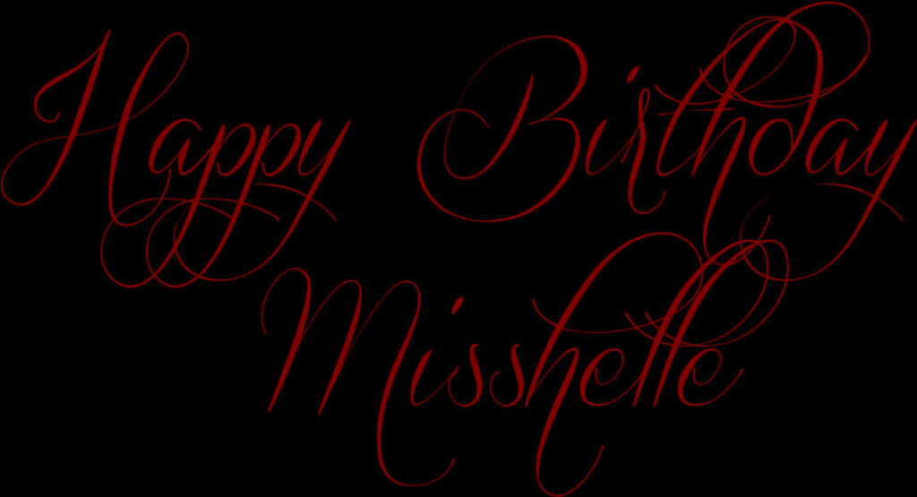 Elegant Deep Red Cursive Birthday Greeting on Black Background Wallpaper