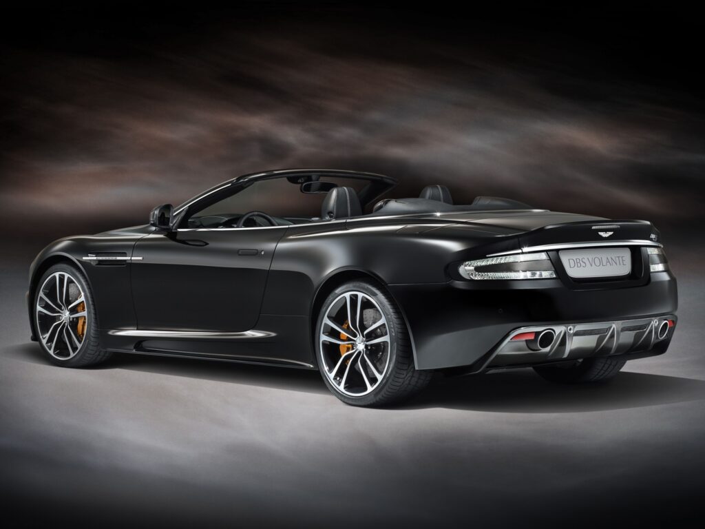 Elegant Black 2011 Aston Martin DBS Side View Wallpaper Image