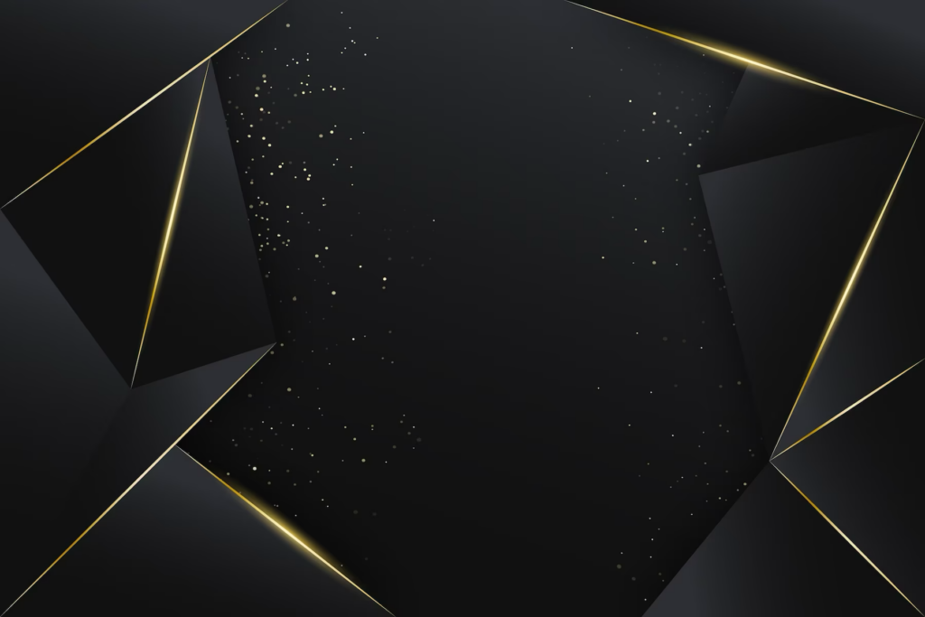 Sleek Modern Black Abstract Wallpaper with Gold Accents