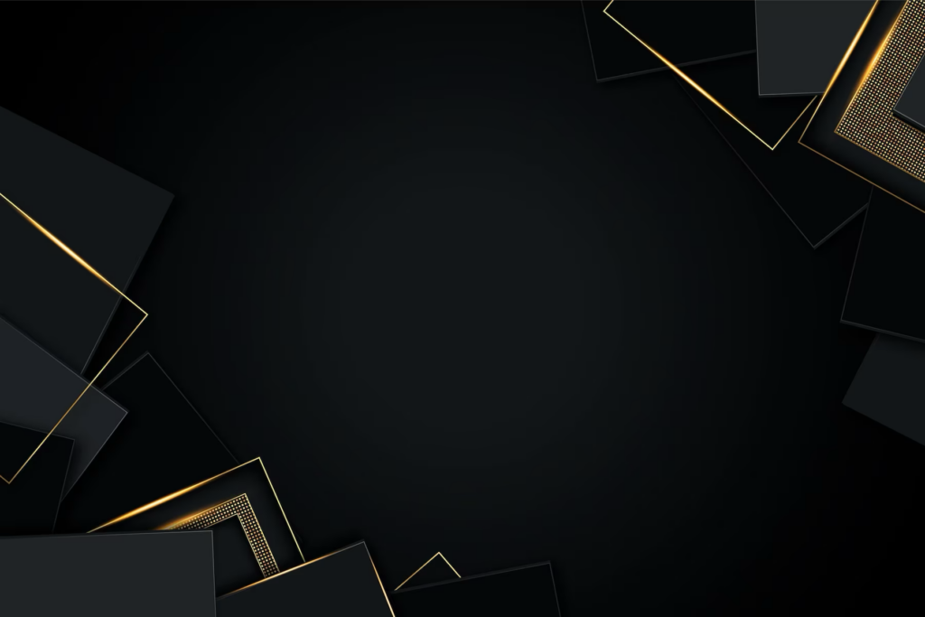 Sophisticated Black Abstract Wallpaper with Gold Geometric Accents