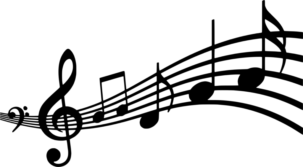 Elegant Black & Transparent Music Notes Wallpaper Background